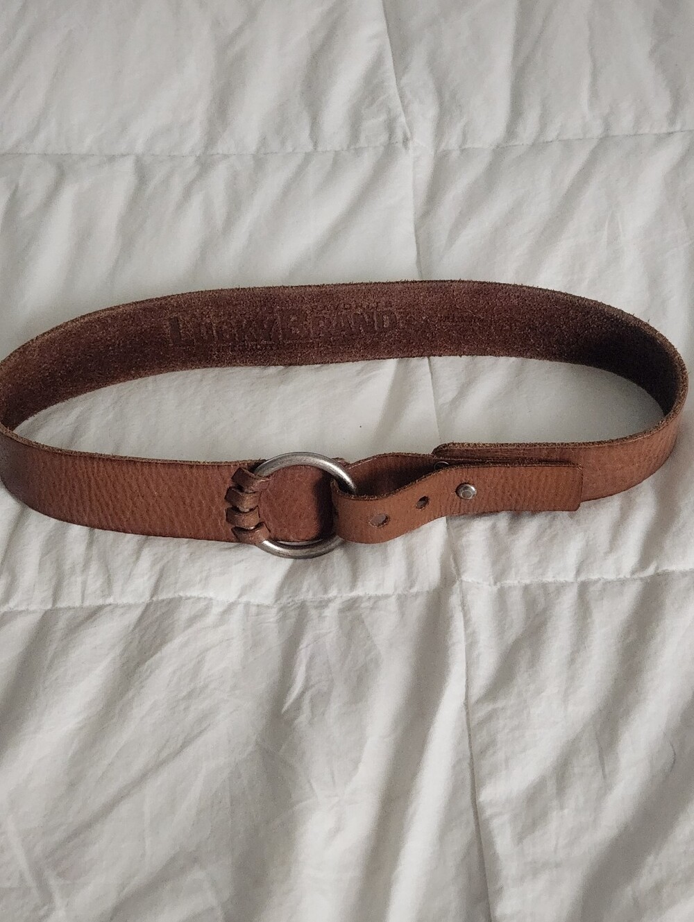 Lucky Brand Leather Belt Wide Brown Size XS/S Boho Hippie